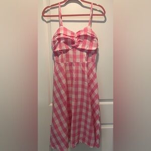 Pink and White Gingham Dress Barbie Costume